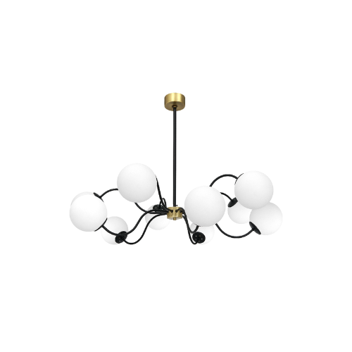 Hallbergs Belysning - Octopus Taklampa Svart/mässing/opal