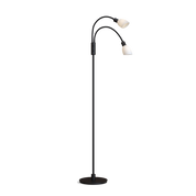 Herstal - Golvlampa Cut dubbel svart/opal glas