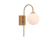 Herstal - Vägglampa Ballon satin mässing/opal glas