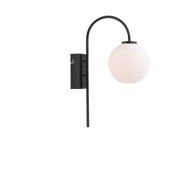 Herstal - Vägglampa Ballon svart/opal glas