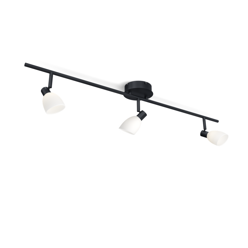 Herstal - Spotlightskena Cut 3 lampor svart/opal glas
