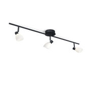 Herstal - Spotlightskena Cut 3 lampor svart/opal glas