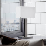 By Rydéns - Prime bordslampa H47 cm borstad stål/vit skärm