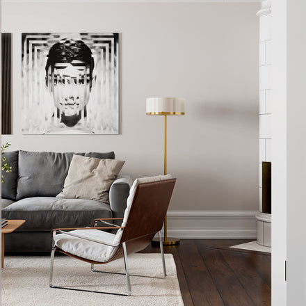 By Rydéns - Marcel golvlampa H150 cm mässing/vit