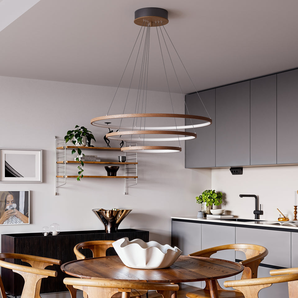 By Rydéns - Trione taklampa Ø80cm LED valnöt