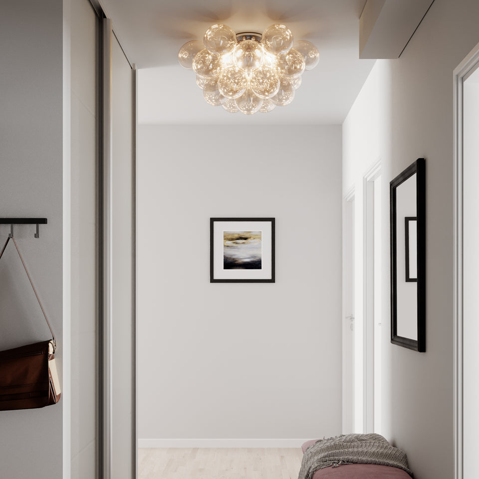 By Rydéns - Gross plafond Ø70cm krom/amber