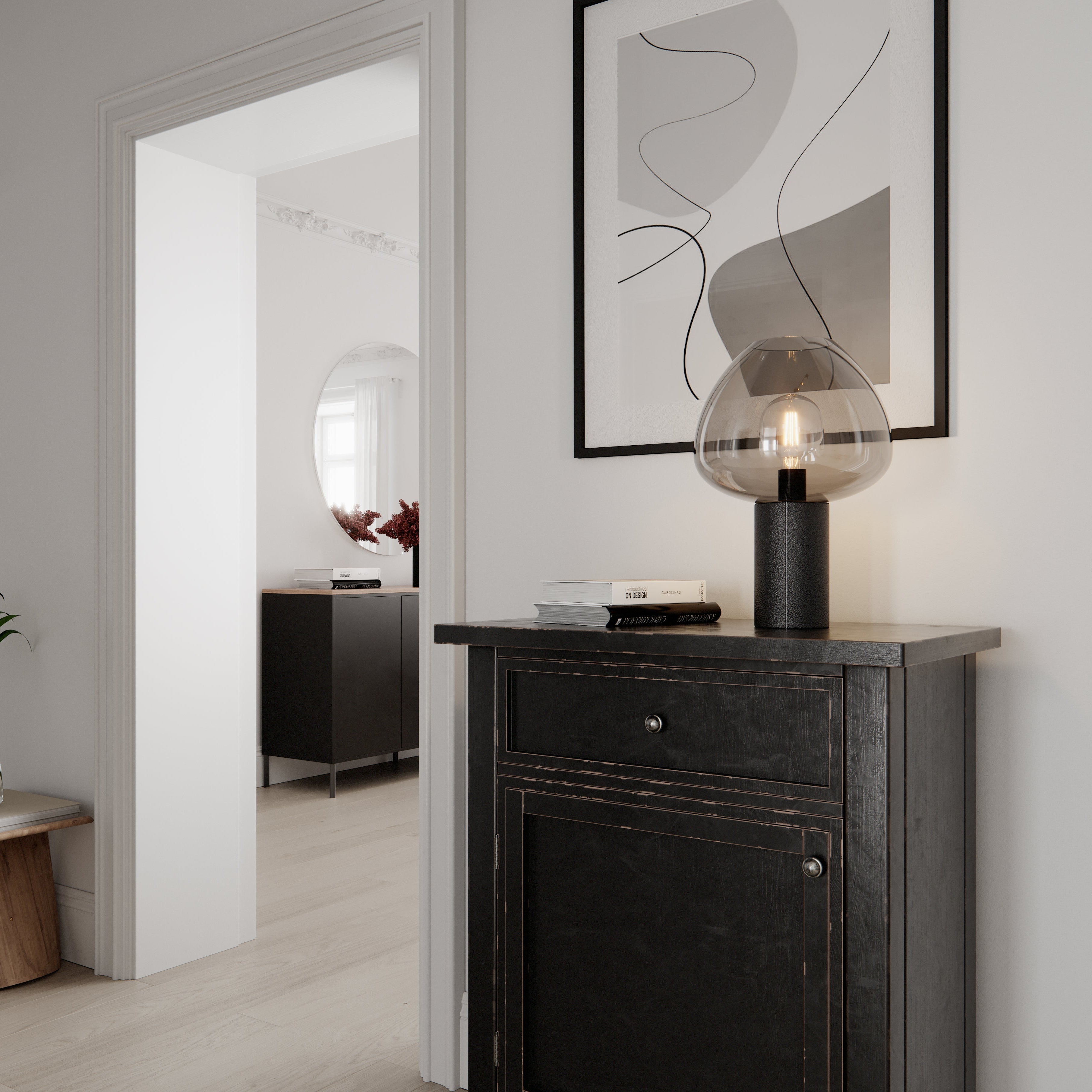 By Rydéns - Cozy bordslampa svart/grå