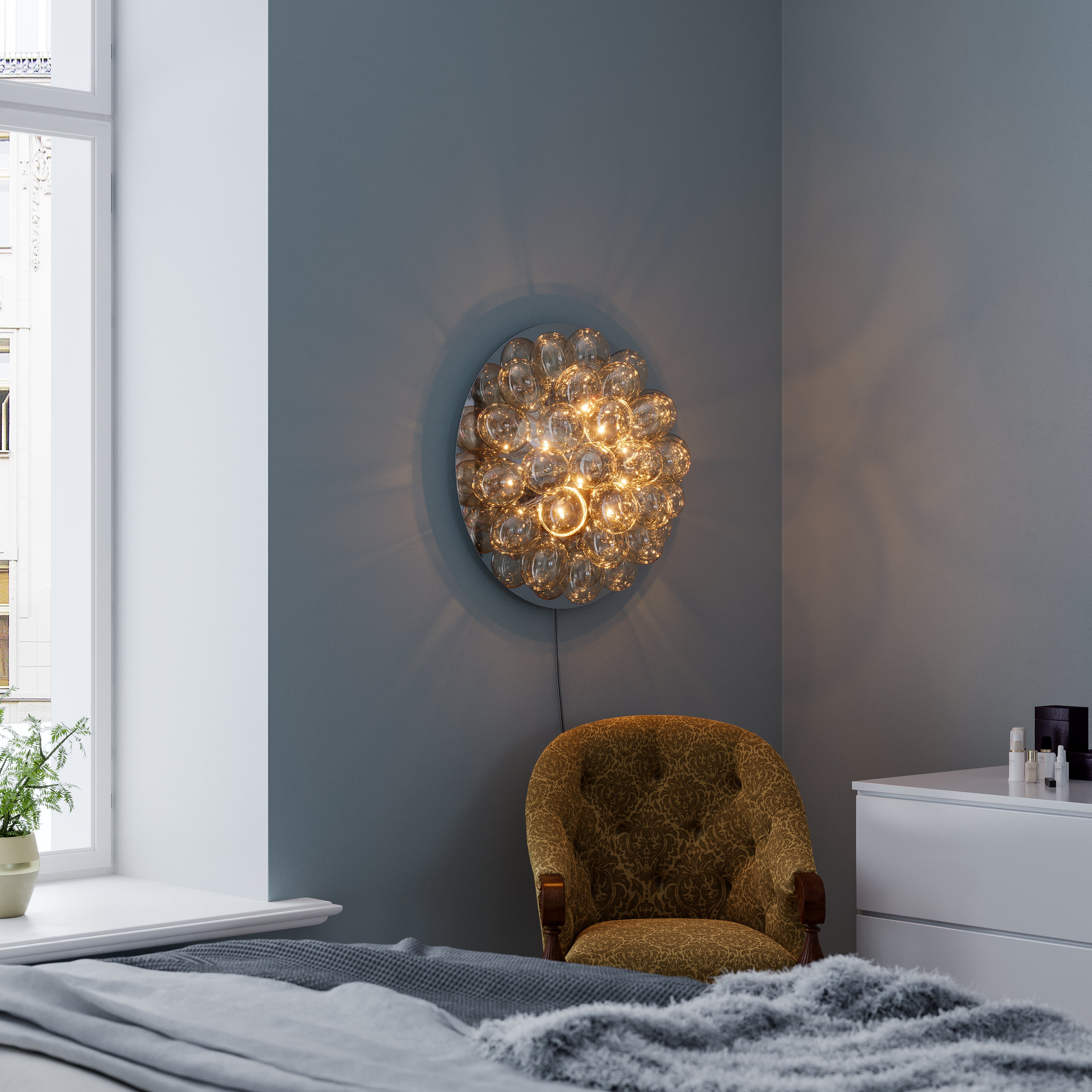 By Rydéns - Gross vägglampa Ø60 cm rökgrå