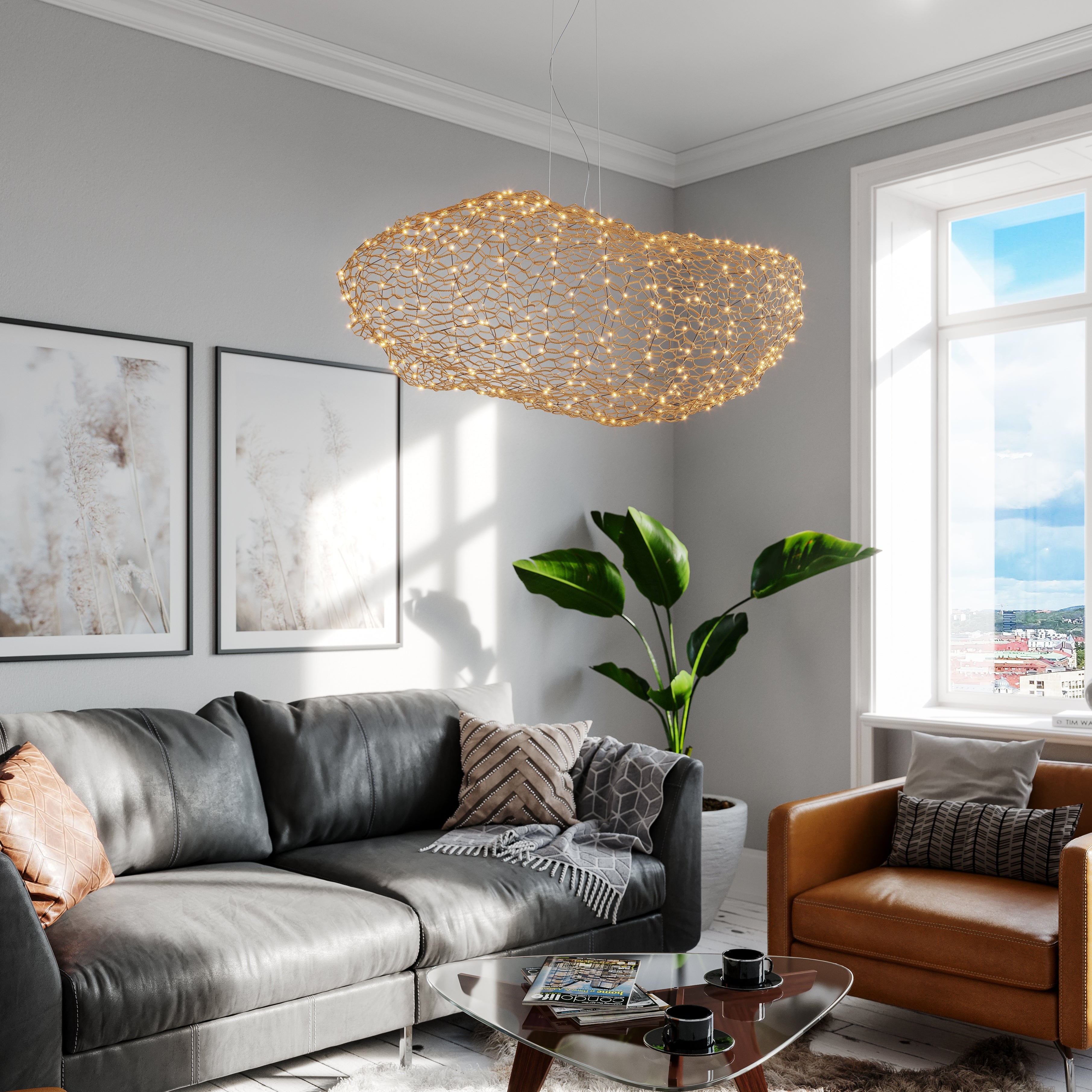By Rydéns - Hayden taklampa LED L115 cm guld