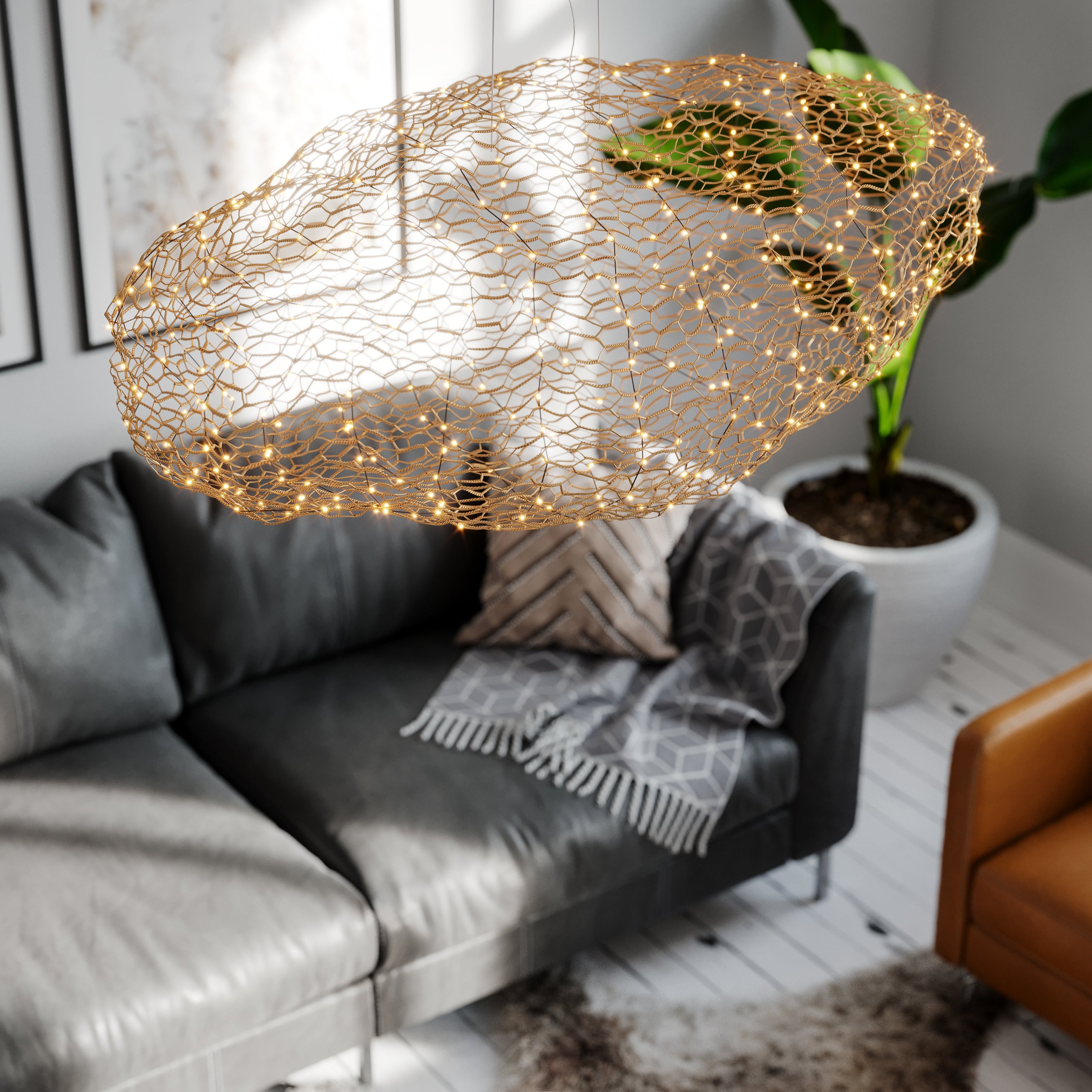 By Rydéns - Hayden taklampa LED L115 cm guld