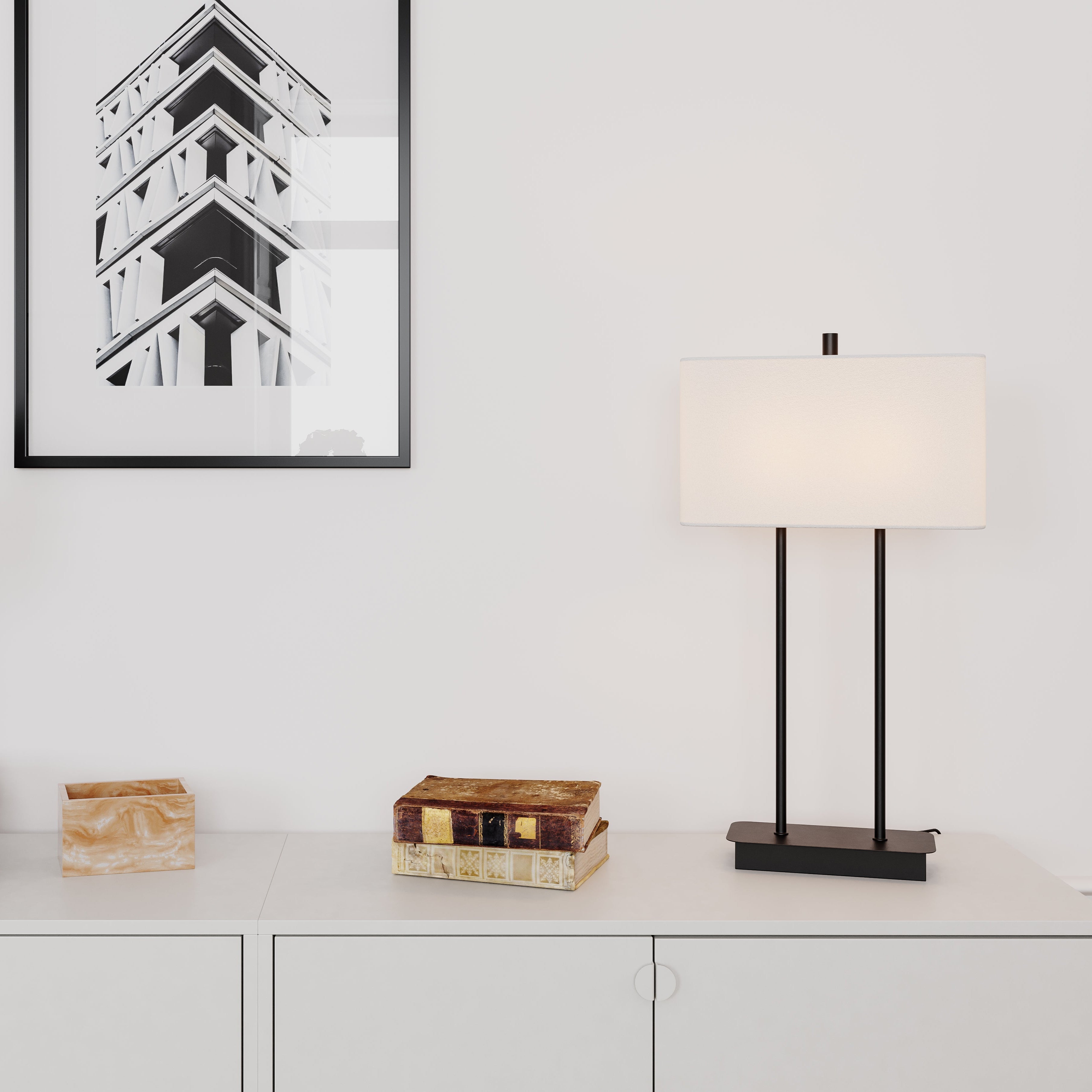 By Rydéns - Luton bordslampa svart/vit