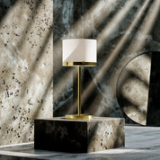By Rydéns - Marcel bordslampa H55 cm mässing/vit