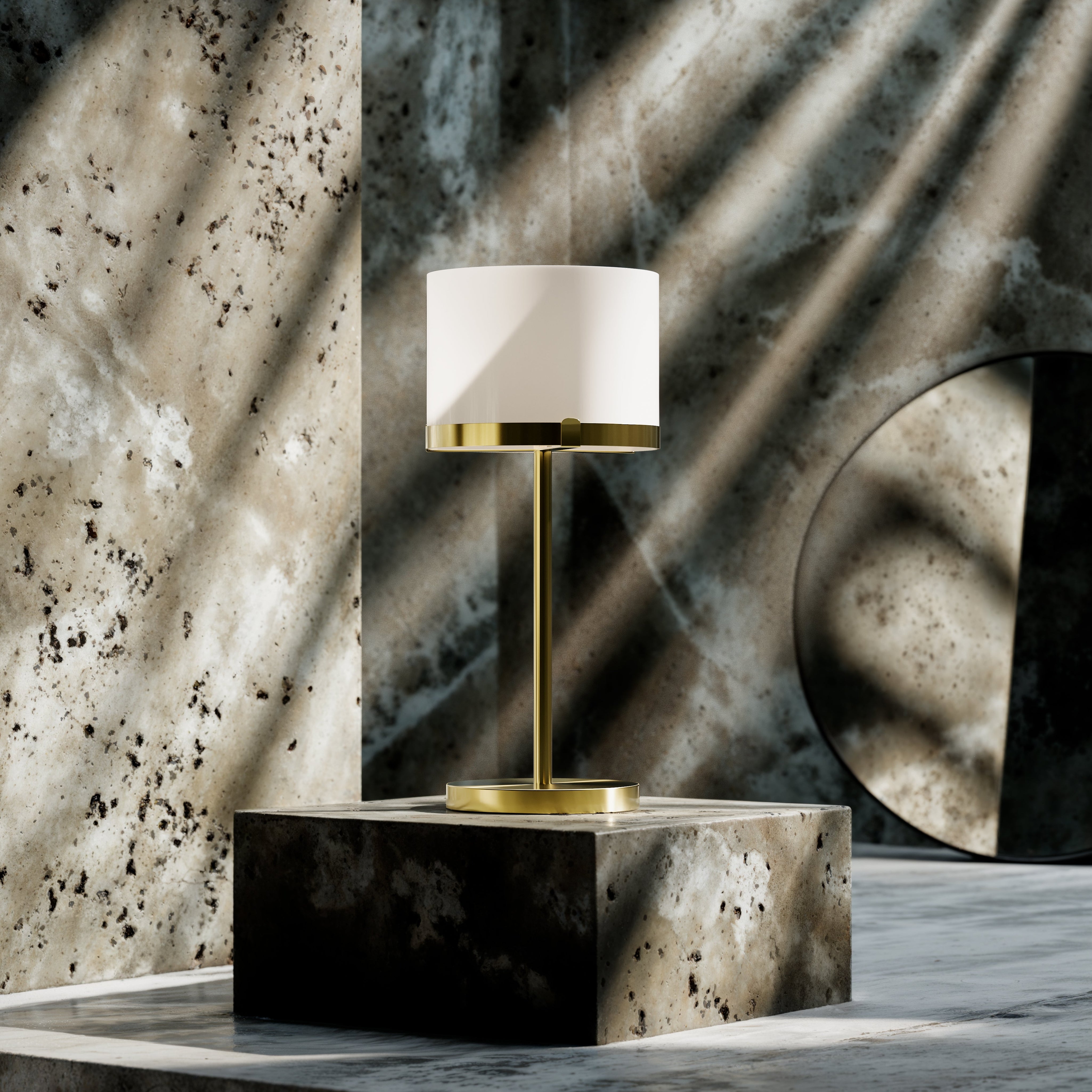By Rydéns - Marcel bordslampa H55 cm mässing/vit
