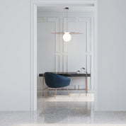 Bola Disc Pendant 18" - 5" Glob - Vit - LED (Kromtak)