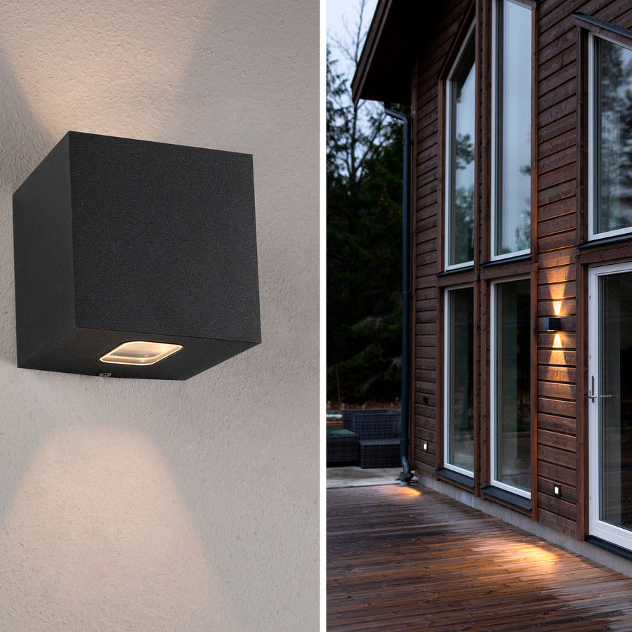 Hidealite - Väggarm Cube II Antracit 3000K