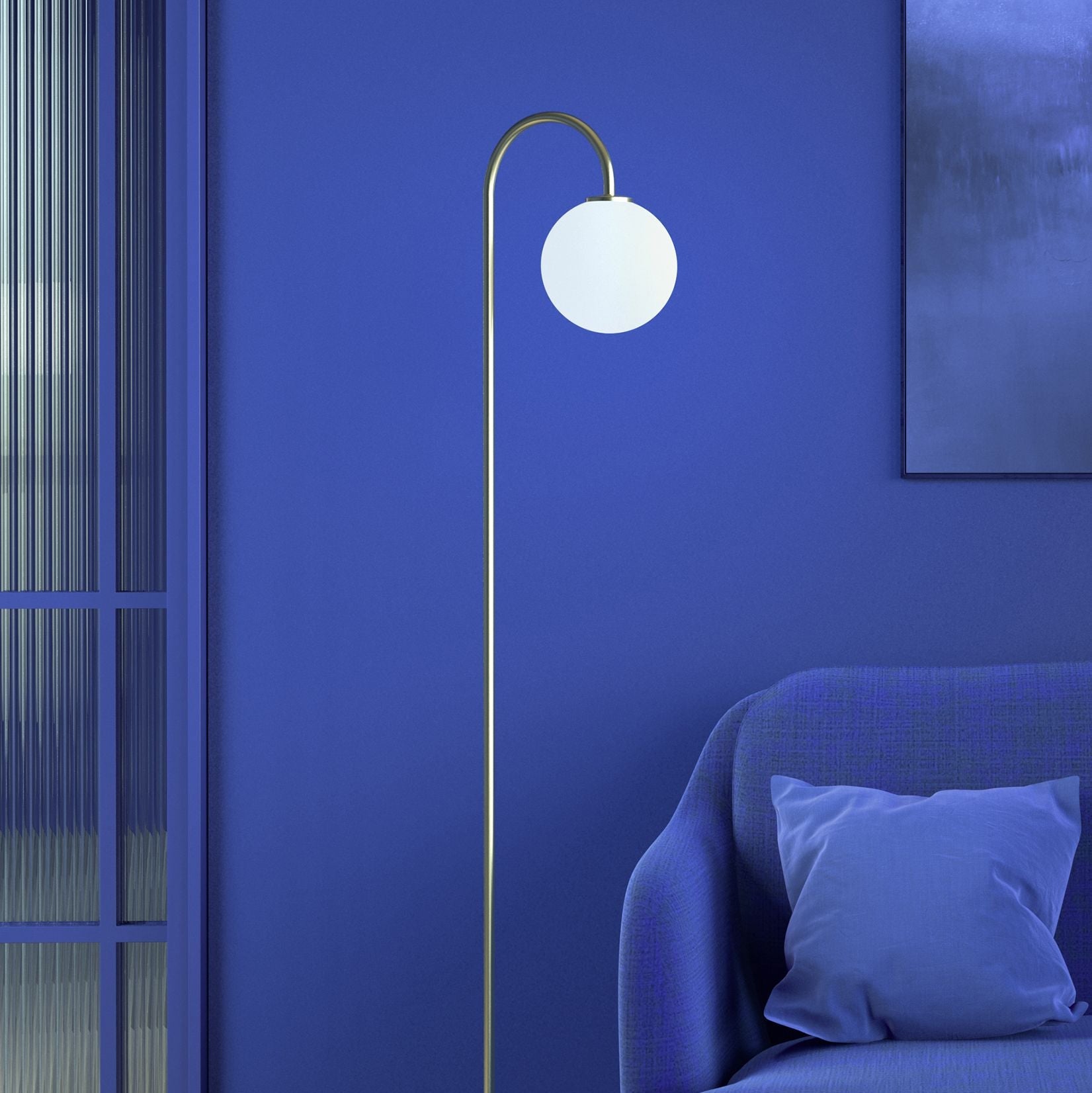 Herstal - Golvlampa Ballon mässing/opal glas