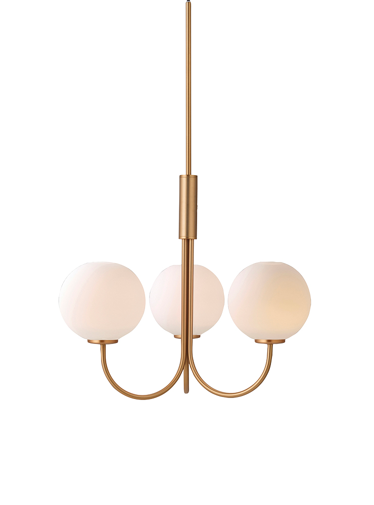 Herstal - Krona Ballon satin mässing/opal glas